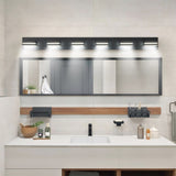 Modern Black LED Vanity Light, 6-Lights Wall Sconce for Bathroom and Mirror, Sleek Minimalist W1340P248798