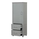 ZNTS Tall Bathroom Storage Cabinet, Freestanding Storage Cabinet with Two Drawers and Adjustable Shelf, WF312728AAE