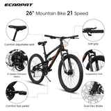 A26207 26 Inch Steel Frame Shock Fork Plus Shock Absorber 21-speed Unisex Mountain Bike W709P285164
