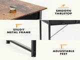 32 Inch Small Desk Computer Desk with 2 Fabric Drawer Storage Bag Iron Hook Gaming Writing Table, 57857489