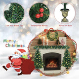 4 Pieces Christmas Decoration Set with Garland Wreath and Entrance Trees 60546859