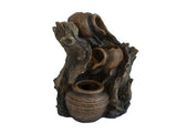 6.3x5.1x10.8" Decorative 3 Tier Water Fountain with Pot Design, Brown W2078138944