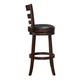 360-Degree Swivel Bar Chair Dark Cherry Finish Comfortable Footrest Solid Wood Furniture 1pc B011P220993