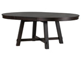 TREXM Farmhouse Round Extendable Dining Table with 16" Leaf Wood Kitchen Table WF291263AAP