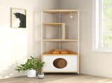 Corner Cat Tower, Cat Tree with Scratching Post, Cat Condo with Feeding Station and Climbing 50538804