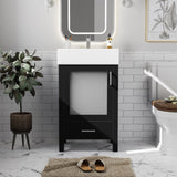 20-Inch bathroom vanity with ceramic sink and ample storage - ideal for small bathrooms WF324691AAB