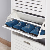 Wooden Shoe Cabinet for Entryway, White Shoe Storage Cabinet with 3 Flip Doors 20.94x9.45x43.11 inch 55963854