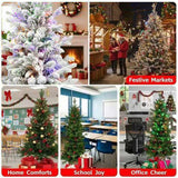 4FT Christmas Tree with 100 Multicolor LED Lights Pre-Lit Green Artificial Plant Pot Red Berries & 56233318