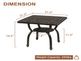 Cast Aluminum Outdoor Side Table, Anti-Rust Outdoor Square End Table, Patio Coffee Bistro Table for 87121979