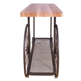 Oak and Antique Grey Sofa Table with Bottom Shelf B062P189205