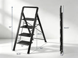 4 Step Folding Step Ladder, 330 lbs Heavy-Duty Metal Step Stool with Reinforced X-Structure, 66749847