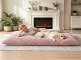 Pink Convertible Corduroy Bean Bag Floor Sofa for Adults, 76.5x55 Inch Sponge Filling Foldable Floor 52620917