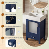 20-Inch bathroom vanity with ceramic sink and ample storage - ideal for small bathrooms WF324691AAC