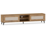 63" Entertainment Center with Open Shelves, 5 Metal Legs Cable Management TV Console 99423094