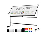 360&deg Rotating Double-Sided Magnetic Whiteboard, 182.8891.44cm Writing Surface Mobile Dry Erase 13556129