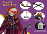 6ft Life-Size Animated Halloween Girl Prop - Eerie Book, Sound-Activated 42831267