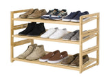 Bamboo 3-Tier Shoe Rack for 9 Pairs 96881302