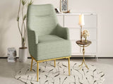 Modern Accent Chair Upholstered Armchair Single Sofa Chair with Curved Backrest and Gold Metal Legs N763P360684F