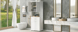 Tall Bathroom Cabinet with Laundry Basket, Large Space Tilt-Out Laundry Hamper and Upper WF323481AAK