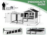 Wooden Rabbit Hutch Outdoor Chicken Coop Indoor Bunny Cage with Run, Guinea Pig House Pet House with 74880147
