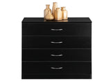 4-Drawer Particleboard Drawer Cabinet with Textured Melamine Finish 25.98*12.99*28.74in Black 26794048