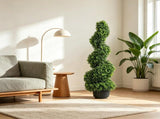 2 Pack Green Artificial Boxwood Topiary 91 cm Decorative Spiral Plant 79692681