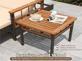 Outdoor Chaise Lounge with Side Table, 79" Mix Brown PE Rattan Recliner 4-Gear Backrest 400LBS 95390415