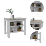 Brooklyn Antibacterial Surface Kitchen Island, Three Concealed Shelves B128P148888