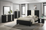 1pc Contemporary Black Finish Nightstand Two Drawers Metal knobs Black White Bedroom Wooden B011P255209