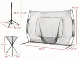 Blue Portable Baseball Net Set with 7.5x7ft Catcher Net Ball Caddy for Hitting Pitching Batting And 81613265