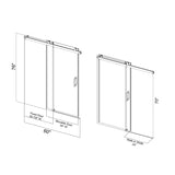 56" - 60" W x 76" H Frameless Soft-closing Single Sliding Shower Door, 3/8" Tempered Glass W1573104180