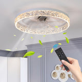 ZNTS Modern Acrylic Ceiling Fan Light with Remote Control, Dimmable LED Chandelier, 6-Speed Adjustable, W1340P200008