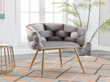 Luxury modern simple leisure velvet single sofa chair bedroom lazy person household dresser stool W117067861