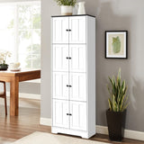 ZNTS Tall Storage Cabinet with 8 Doors and 4 Shelves, Wall Storage Cabinet for Living Room, Kitchen, 99782676