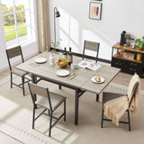 Folding Dining Table, 1.2 inches thick table top, for Dining Room, Living Room, Grey, 63.2'' L x W1162104707