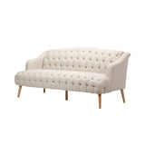 Comfy 3-seat Sofa with Wooden Legs, PU, for Living Room and Study 65124.00BGE