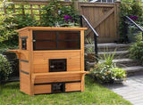 Yellow and Black Wooden Outdoor Cat House, 3-Tier Multi-Level Layout with 5 Convenient Access Doors 98099877