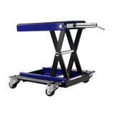 ZNTS 1100 Lbs Steel Wide Deck Motorcycle Lift ATV Scissor Lift Jack with Dolly and Hand Crank Bikes W1239124262