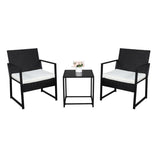 Single 2pcs Coffee Table 1pc Exposed Flat Chair Three-Piece Set Black 23974444