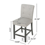 Contemporary Fabric Button Tufted 26 Inch Counter Stools, Set of 2, Light Grey 71254.00LGRY