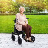 Outdoor Rolling Rollator Walker 9.5" All-Terrain Wheels, 6-Level Adjustable , Foldable, 84641640