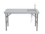 Folding Portable Fish Fillet & Hunting & Cutting Table with Sink Faucet 09682898