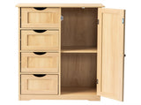 Natural wood color, MDF with melamine veneer, 56*30*80cm, 4 drawers, 1 door, bathroom vanity 73377159