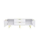 Modern warm white TV cabinet , for Living Room Bedroom W331P240826