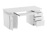 Embossed White Particle Board with Melamine Laminate 1155574cm One-Door Three-Drawer Computer Desk 28344115