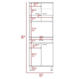 ZNTS Santa Maria 1-Drawer 1-Shelf Area Pantry with Adjustable Metal Legs Light Oak B06280025