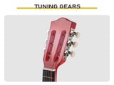 Pink 30-inch acoustic guitar with pick, strings, capo, gig bag, tuner and shoulder strap 01430342