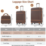 Hardshell Luggage Sets 3 Pieces 20"28" Luggages and Cosmetic Case Spinner Suitcase with TSA Lock N732P171585O