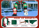 8ft Christmas Inflatable Arch with Santa & Snowman - Super Bright LEDs, Thick Polyester, 1-Min 68021845