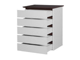 Tall White Dresser for Bedroom, Mid Century Modern Dresser with Drawers, 5 Drawer Dresser with Wood 87428126